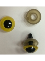 Глаз винтовой для игрушки 10 мм, бежево-черный, пластиковый на шайбе