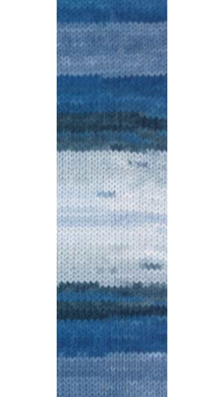 Пряжа Alize LANAGOLD BATIK 1600 (Голубой, синий)