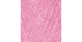 Пряжа Alize Angora Gold Simli 39 (розовый леденец)